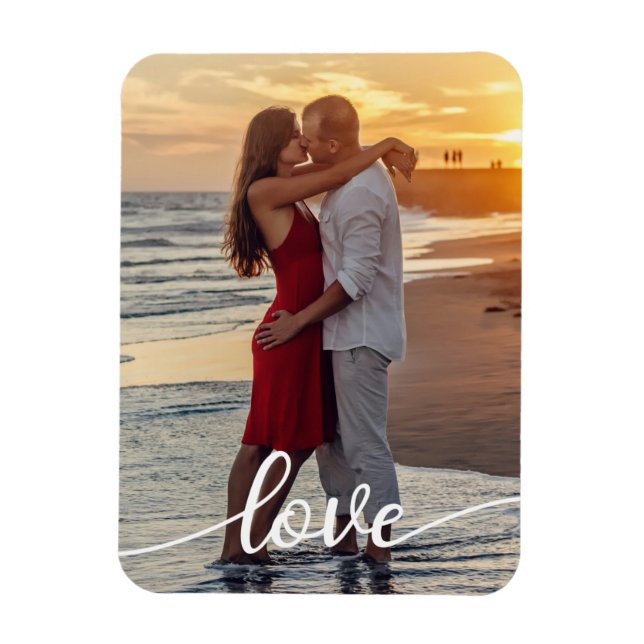 Íman Adicione Sua Própria Foto de Amor Romântico (Vertical)