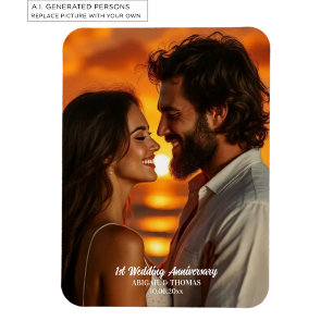 Íman Adicione sua própria foto de casal de aniversário