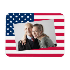 Íman Adicione suas fotos Patriótica de Bandeira America