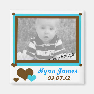 Íman Adicione suas informações, corações e ímã azul