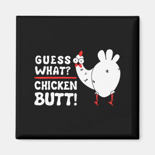 Íman Adivinhação Engraçada_ Bunda de Frango! Design Grá