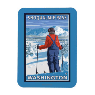 Íman Admiração do esquiador - passagem de Snoqualmie,