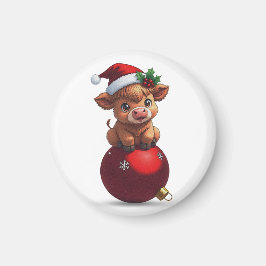 Íman adorable baby highland cow sitting