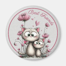 Íman Adorable Cats Best Friends Magnet