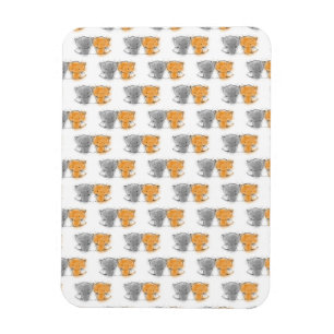 Íman Adorable Fluffy Kittens Illustration Cat Art