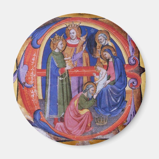 ÍMAN ADORAÇÃO DO PARCEIRO DE NATAL DE NATIVIDADE MAGI (Frente)