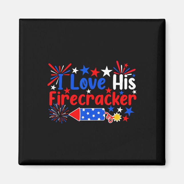 Íman Adorava Seu Firecracker Engraçado 4 De Julho Fogos (Frente)