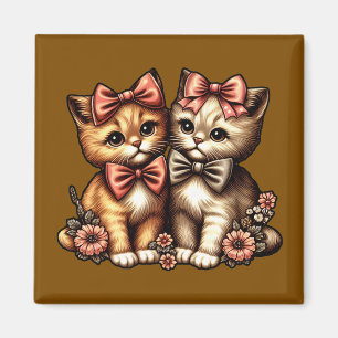 Íman Adoráveis Gatinhos Com Arco