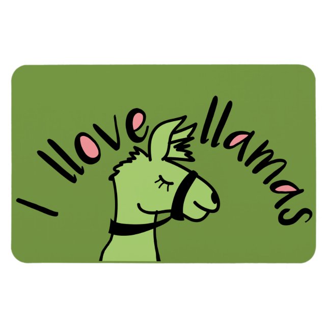 Íman Adoráveis Llama Love I Llove Llamas (Horizontal)