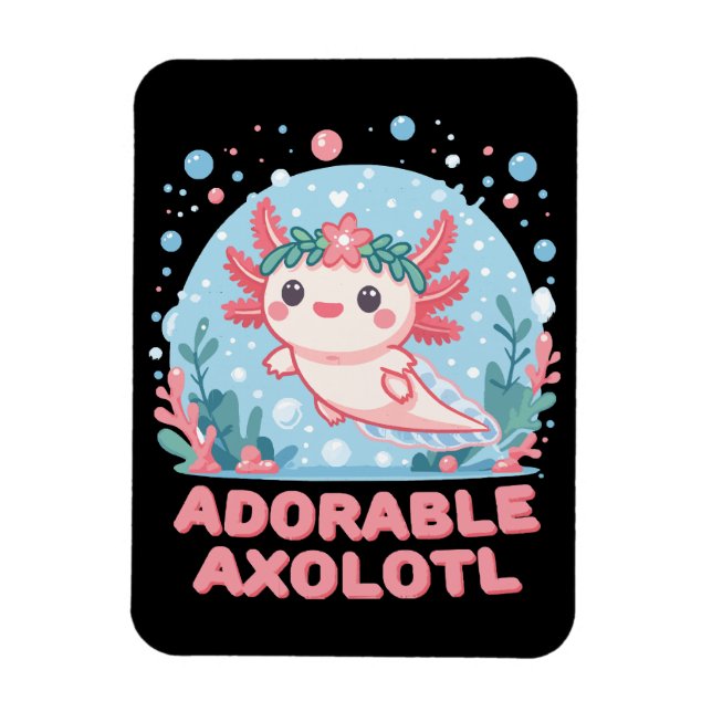 Íman Adorável Adorção Aquática de Axolote (Vertical)