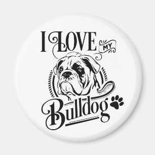 Íman Adorável Amor de Bulldog Minha Mãe Pai Cachorrinho