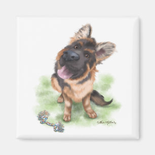 Íman Adorável cachorrinho de desenho animado Pastor Ale