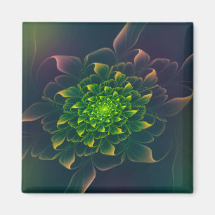 Íman Adorável Chrysanthemum Fractal Green