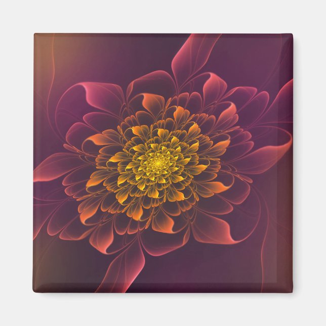 Íman Adorável Chrysanthemum Fractal Purple (Frente)