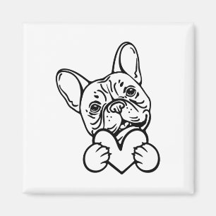 Íman Adorável Dia dos Namorados Amante de Bulldog Franc