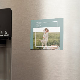 Íman Adorável Presente da Família Verde de Fotos Modern