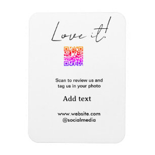 Íman Adore-o digitalize QR resenhe nas redes sociais co