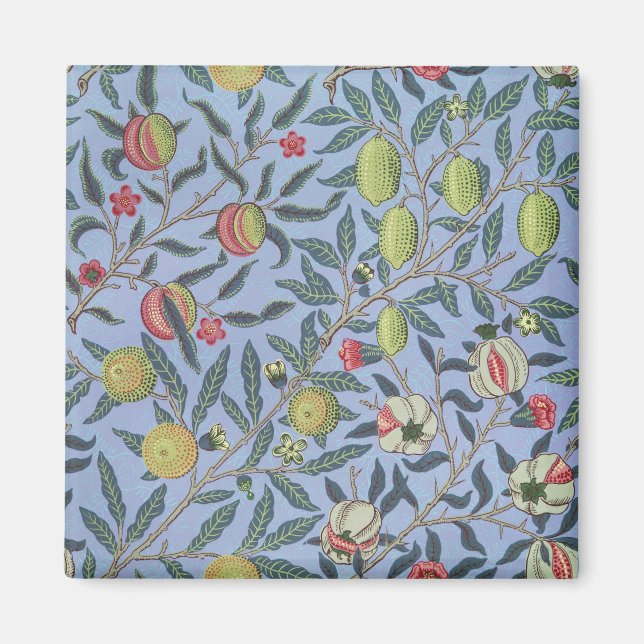 Íman Adorno Azul Romã Fruta William Morris (Frente)