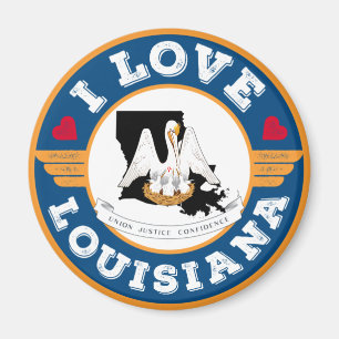 Íman Adoro a bandeira e o mapa do estado da Louisiana