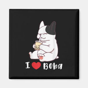 Íman Adoro Boba Bubble Tea Dog Cut French Bulldog Gift