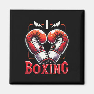 Íman Adoro Boxing Vermelho Luvas Coração Bo