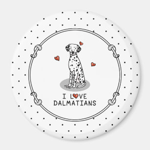 Íman Adoro Dalmatianos (preto 1) Corações Divertidos