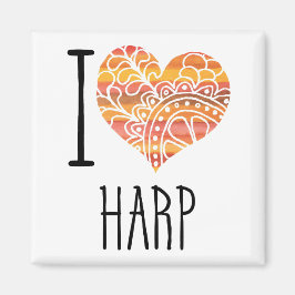 Íman Adoro Harp Orange Mandala Heart
