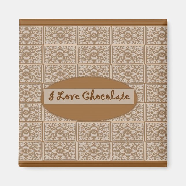 Íman Adoro Imã de geladeira Clássica de Chocolate (Frente)
