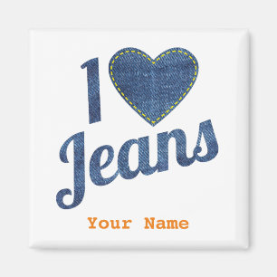 Íman Adoro Jeans vintage Fashion Design com Seam Hear