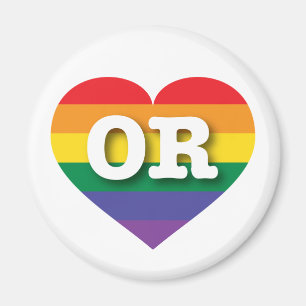 Íman Adoro ÓOregon Orgulho gay Rainbow Heart
