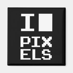 Íman Adoro Pixels, design de geek, arte de pixel