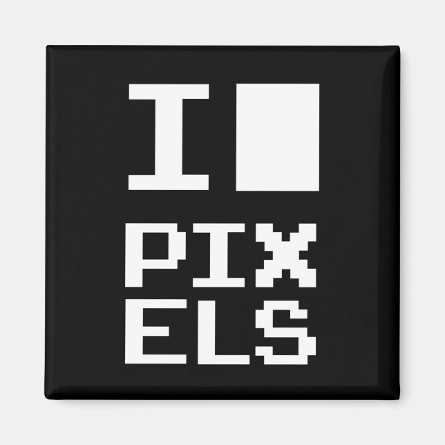 Íman Adoro Pixels, design de geek, arte de pixel (Frente)