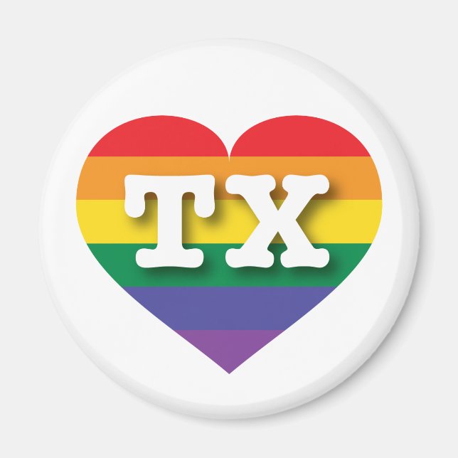 Íman Adoro Texas Rainbow Heart (Frente)