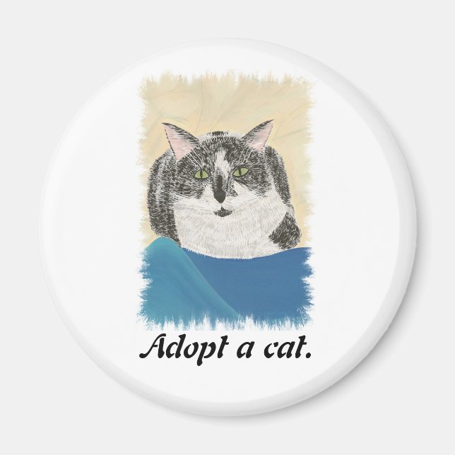 Íman Adotar ímanes de promoção de gatos (Frente)