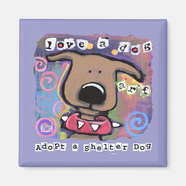 Íman Adotar um cão de abrigo, Amar um cão (Frente)