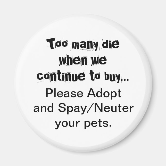 Íman Adote Esterilize/Castrar Animais de Estimação Cita (Frente)