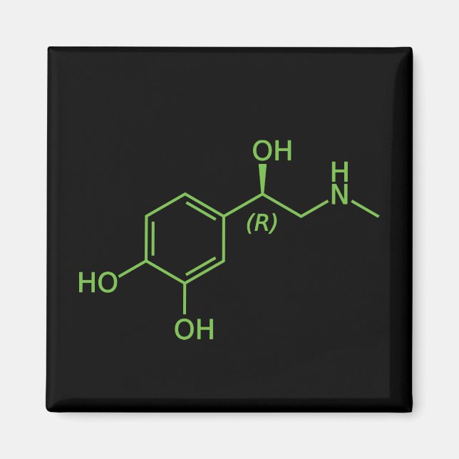 Íman Adrenalina Molécula Diagrama Químico (Frente)