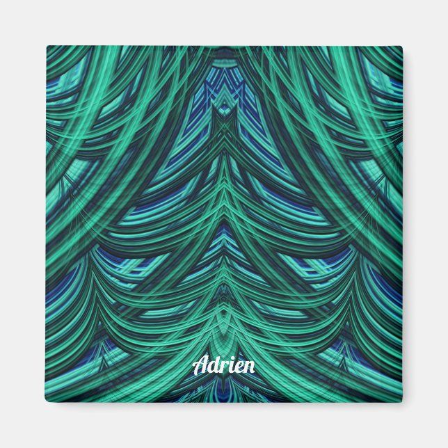 Íman ADRIEN ~ GORGEOSO! ~ 3D Azul Fractal (Frente)