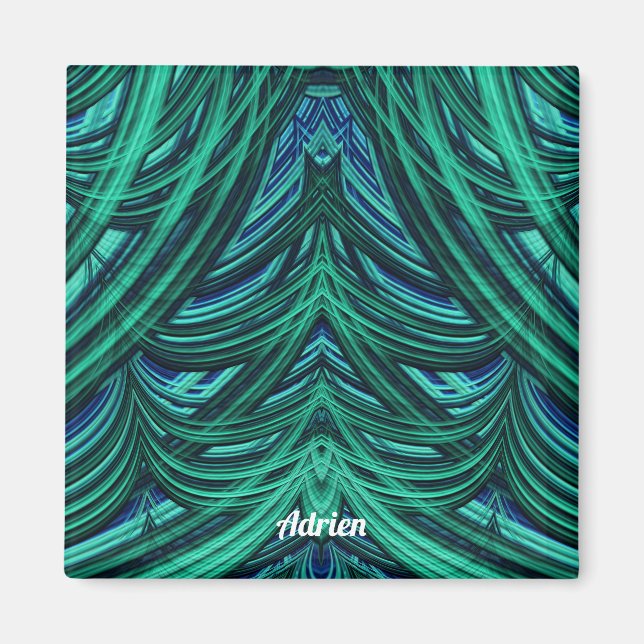 Íman ADRIEN ~ GORGEOSO! ~ 3D Azul Fractal (Frente)