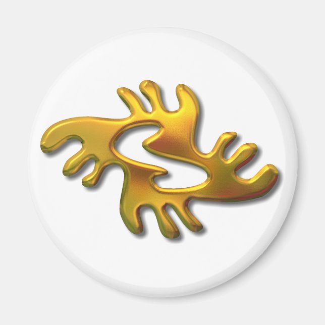 Íman Adrinkra-peace-gold (Frente)