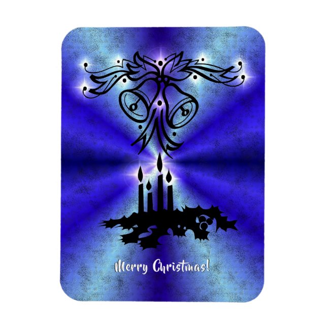 Íman Advento, Artdeco de Natal no Arco Verde Azul (Vertical)