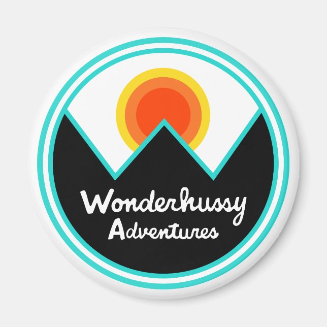 Íman Adventures Wonderhussy Round Retro Sunset (Frente)