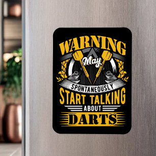 Íman Advertência Engraçado - Jogador Dart