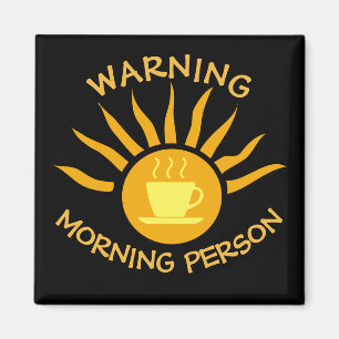 Íman Advertência Pessoa Café Sol Raios Pretos