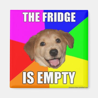 ÍMAN ADVICE DOG MEME: A FRIDGE ESTÁ VAZIA