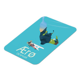 Íman AErø, poster de viagens de Mapa da Dinamarca