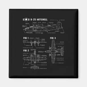 Íman Aeronave americana B-25 Mitchell Bomber da 2ª Guer