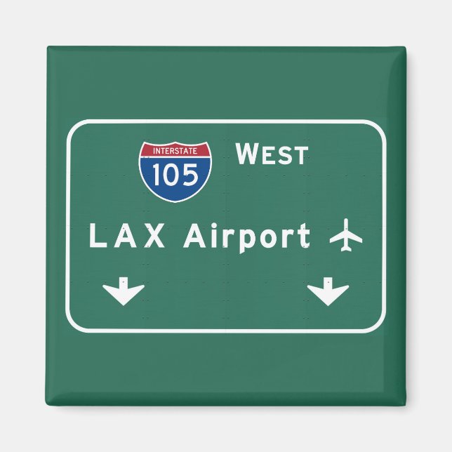Íman Aeroporto de Los Angeles LAX I-105 W Ca Interestad (Frente)