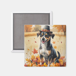 Íman Affenpinscher nas Folhas de Outono Arte do Dia de