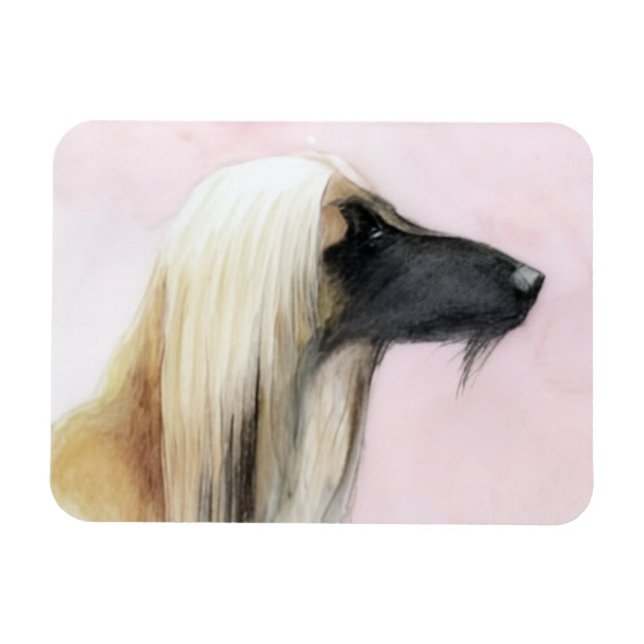 Íman Afghan Hound Profile Dog Art Greeting Card 5x7 (Horizontal)